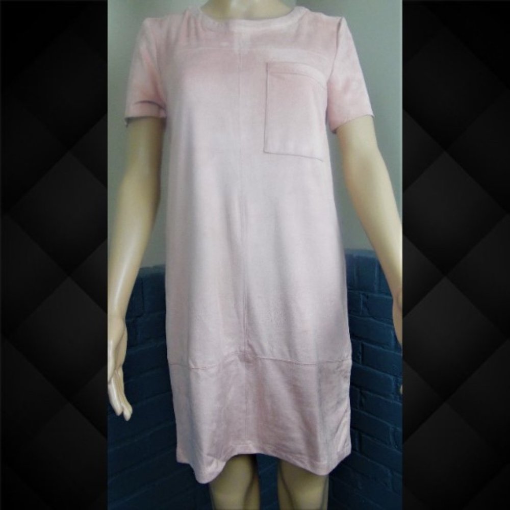 Allen B. Faux Suede Midi Blush Dress Size Medium